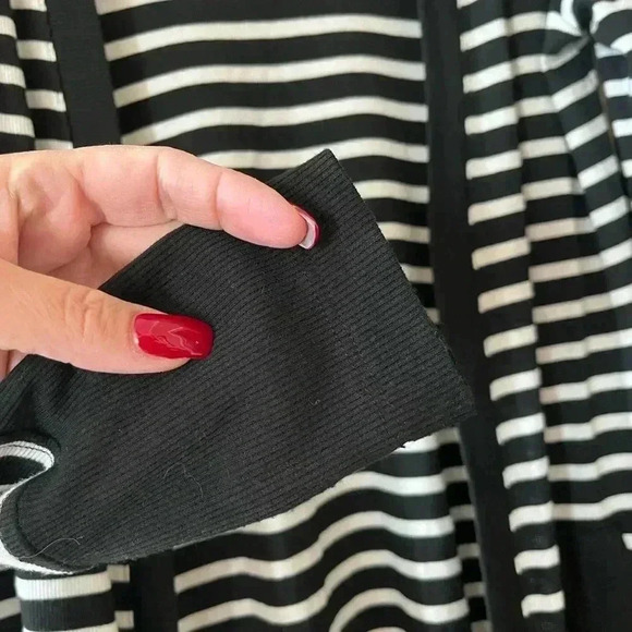 Workshop Black & White Striped Cardigan Women’s size Small - Picture 5 of 13